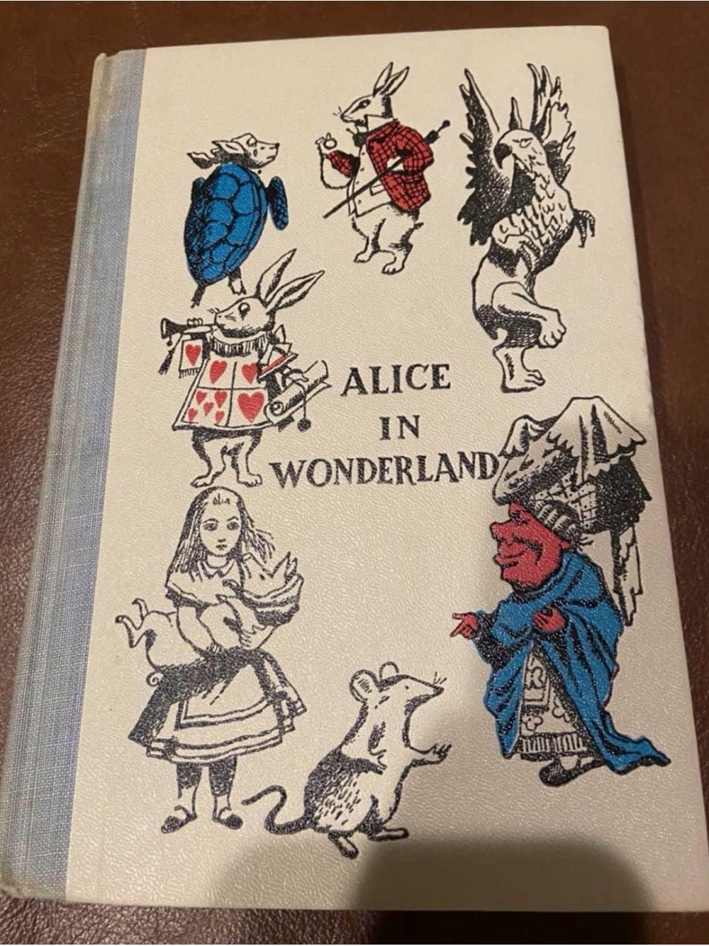 Vintage Alice in Wonderland Illustrated Hardcover - Blue & Red Accents